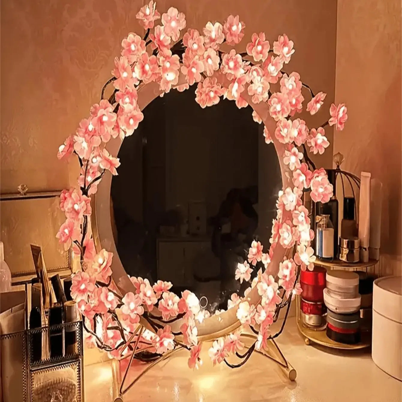 Enchanting Cherry Blossom LED String Lights – USB-Powered Decorative Vine for Weddings, Holidays & Cozy Atmospheres