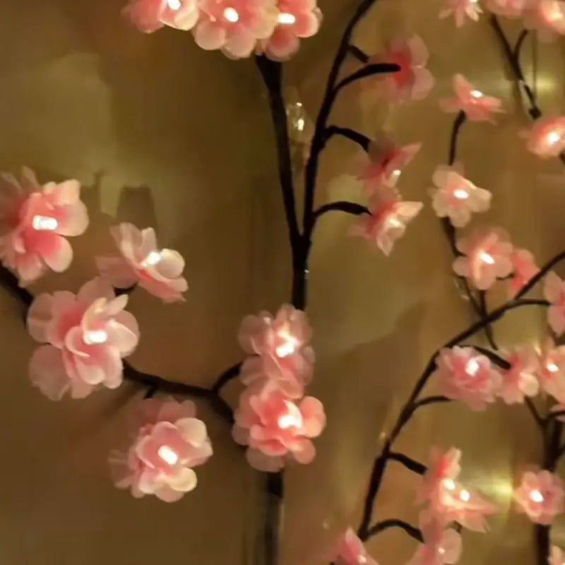 Enchanting Cherry Blossom LED String Lights – USB-Powered Decorative Vine for Weddings, Holidays & Cozy Atmospheres