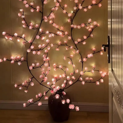 Enchanting Cherry Blossom LED String Lights – USB-Powered Decorative Vine for Weddings, Holidays & Cozy Atmospheres