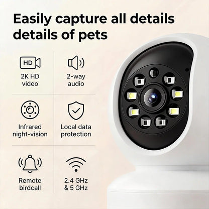 【Pet Monitoring】Hawkray Smart Pet Monitor for Multi-Pet Homes | 360° Coverage | 3MP 2K HD | AI Pet Recognition | 2-Way Audio & Home Security​