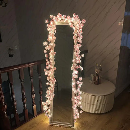 Enchanting Cherry Blossom LED String Lights – USB-Powered Decorative Vine for Weddings, Holidays & Cozy Atmospheres