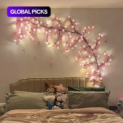 Enchanting Cherry Blossom LED String Lights – USB-Powered Decorative Vine for Weddings, Holidays & Cozy Atmospheres